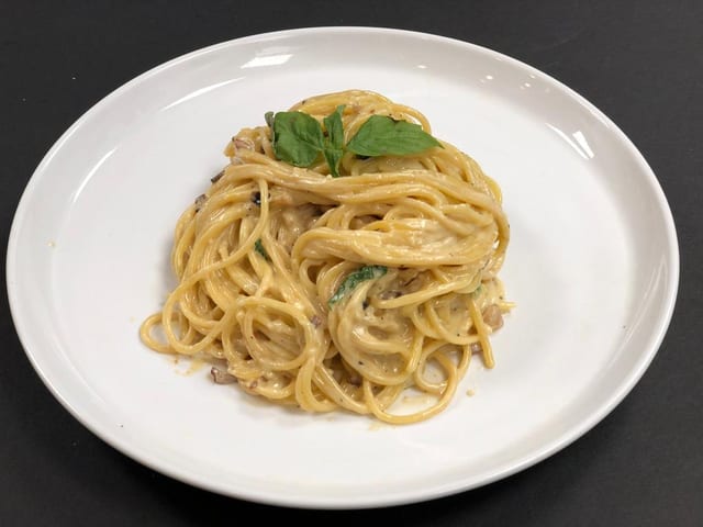 Spaghettis Carbonara.